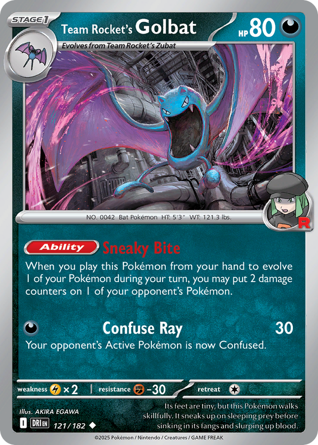 Team Rocket's Golbat #121/182 Uncommon (Reverse Holofoil) / Destined Rivals