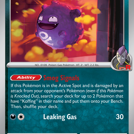 Team Rocket's Koffing #125/182 Common (Reverse Holofoil) / Destined Rivals