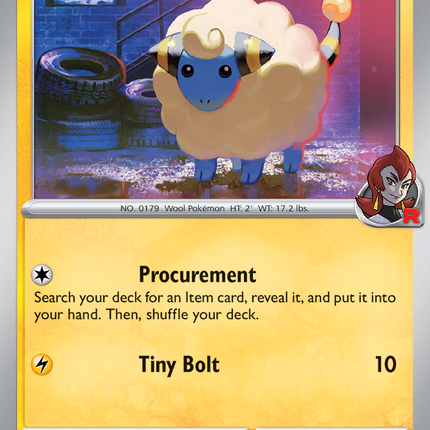 Team Rocket's Mareep #072/182 Common (Reverse Holofoil) / Destined Rivals