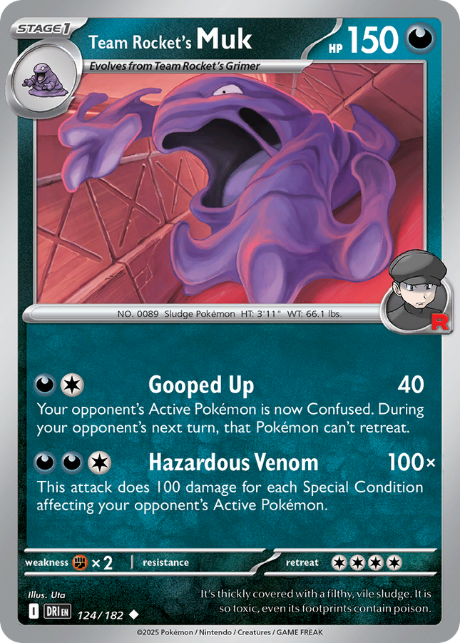 Team Rocket's Muk #124/182 Uncommon (Reverse Holofoil) / Destined Rivals