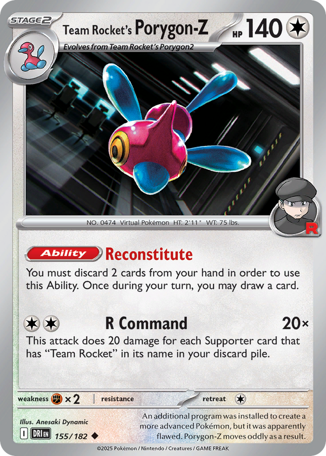 Team Rocket's Porygon-Z #155/182 Uncommon (Reverse Holofoil) / Destined Rivals