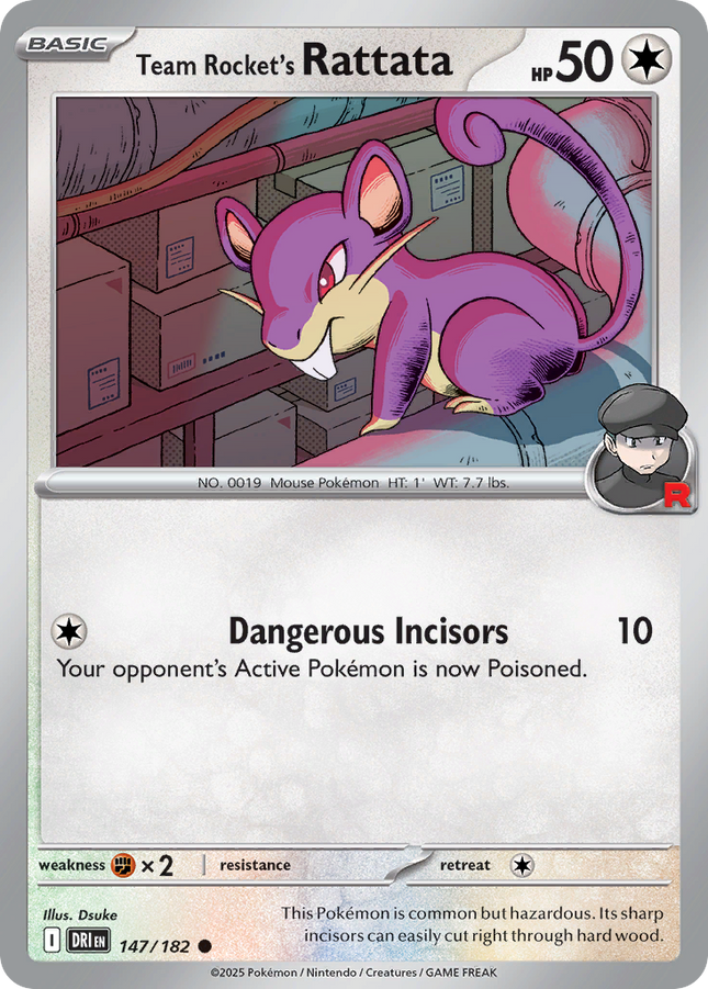 Team Rocket's Rattata #147/182 Common (Reverse Holofoil) / Destined Rivals