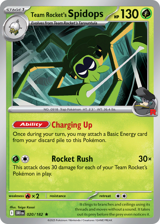Team Rocket's Spidops #020/182 Rare (Holofoil) / Destined Rivals