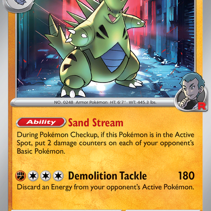 Team Rocket's Tyranitar #096/182 Rare (Reverse Holofoil) / Destined Rivals