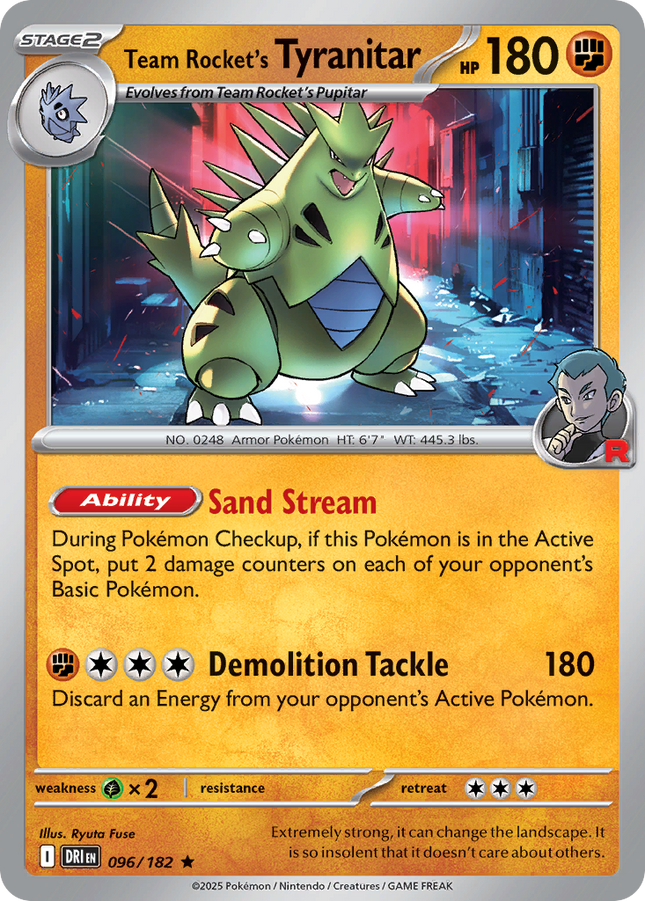 Team Rocket's Tyranitar #096/182 Rare (Reverse Holofoil) / Destined Rivals