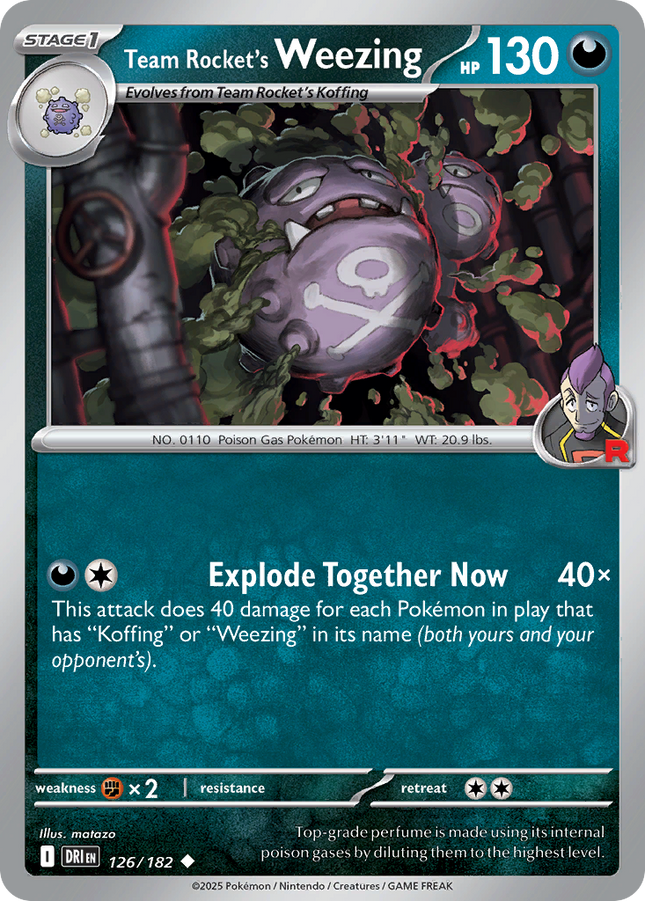 Team Rocket's Weezing #126/182 Uncommon (Reverse Holofoil) / Destined Rivals