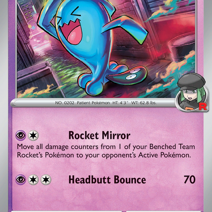 Team Rocket's Wobbuffet #082/182 Rare (Reverse Holofoil) / Destined Rivals