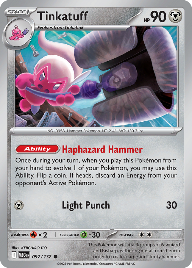 Tinkatuff #097/132 Common (Reverse Holofoil) / Mega Evolution