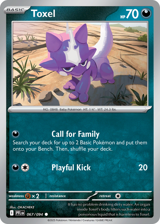 Toxel #067/094 Common (Reverse Holofoil) / Phantasmal Flames