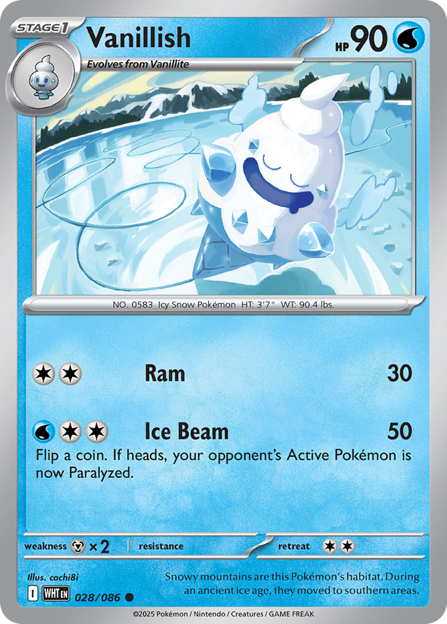 Vanillish #028/086 Common (Reverse Holofoil) / White Flare