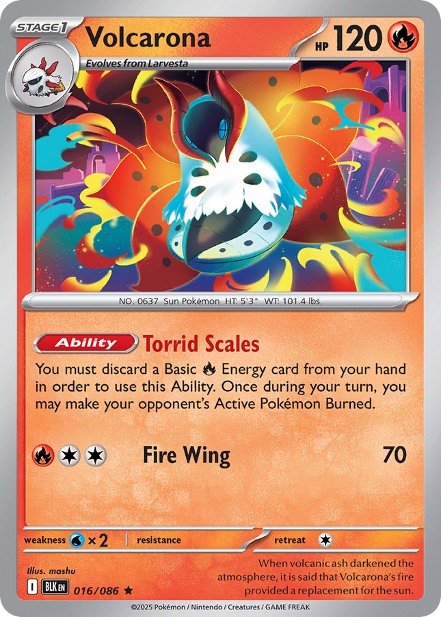 Volcarona #016/086 Rare (Reverse Holofoil) / Black Bolt