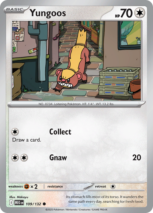 Yungoos #109/132 Common (Reverse Holofoil) / Mega Evolution