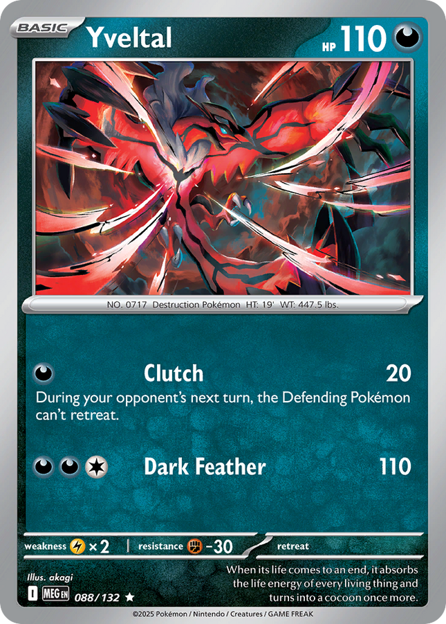 Yveltal #088/132 Rare (Holofoil) / Mega Evolution