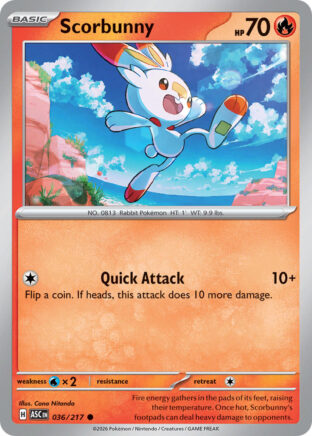 Scorbunny #036/217 Common / Ascended Heroes